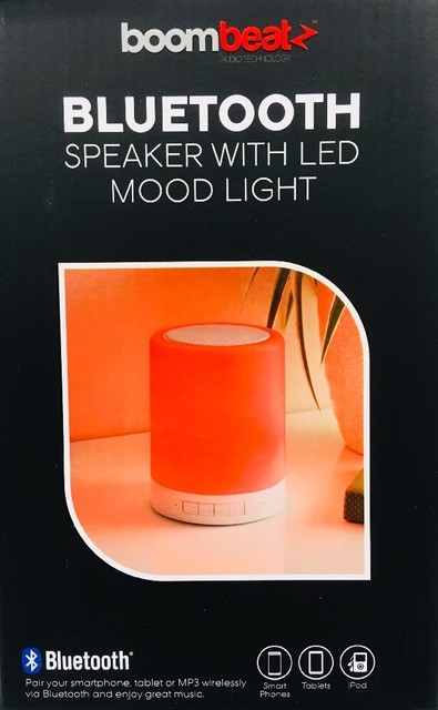 boombeatz bluetooth speaker with led mood light