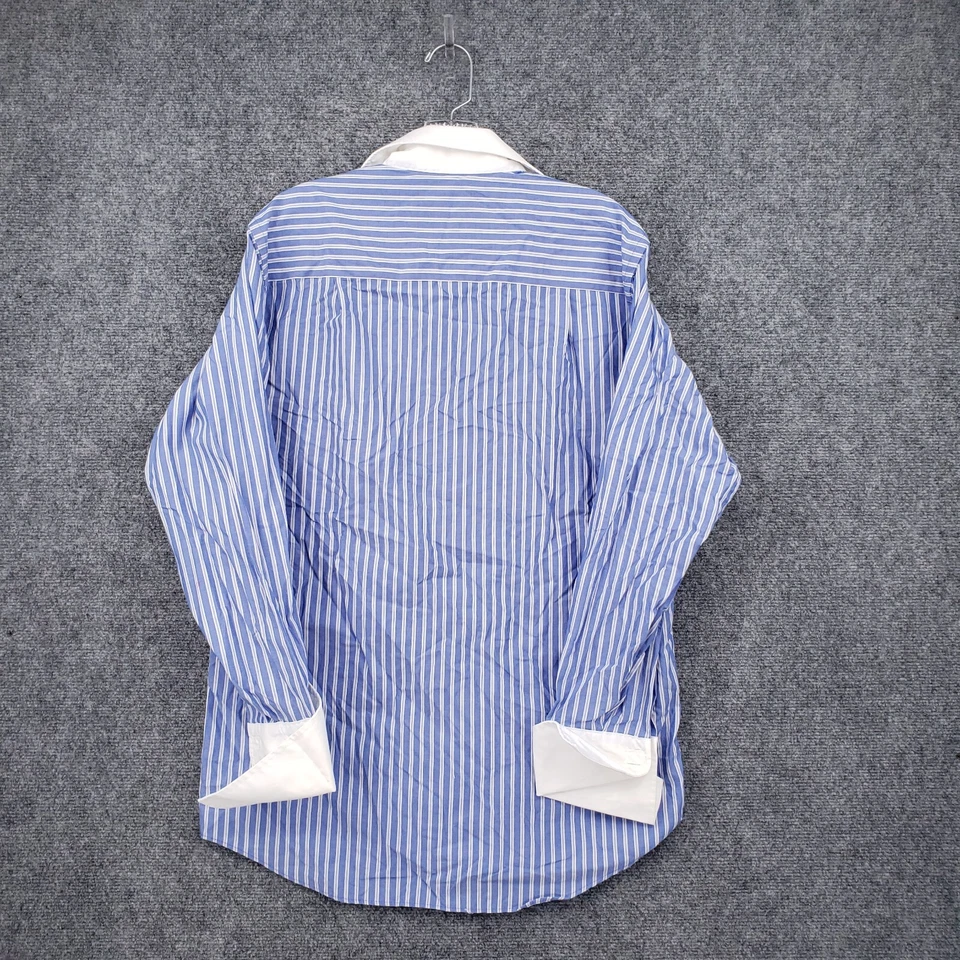 Donald J Trump Button Up Shirt 15 32 33 Blue Regular Fit Striped Long Sleeve - Image 2 of 4
