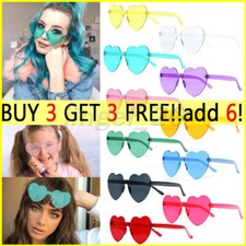 Fashion Love Heart Shape Sunglasses Fun Dress Party Festival Teen Glasses Color