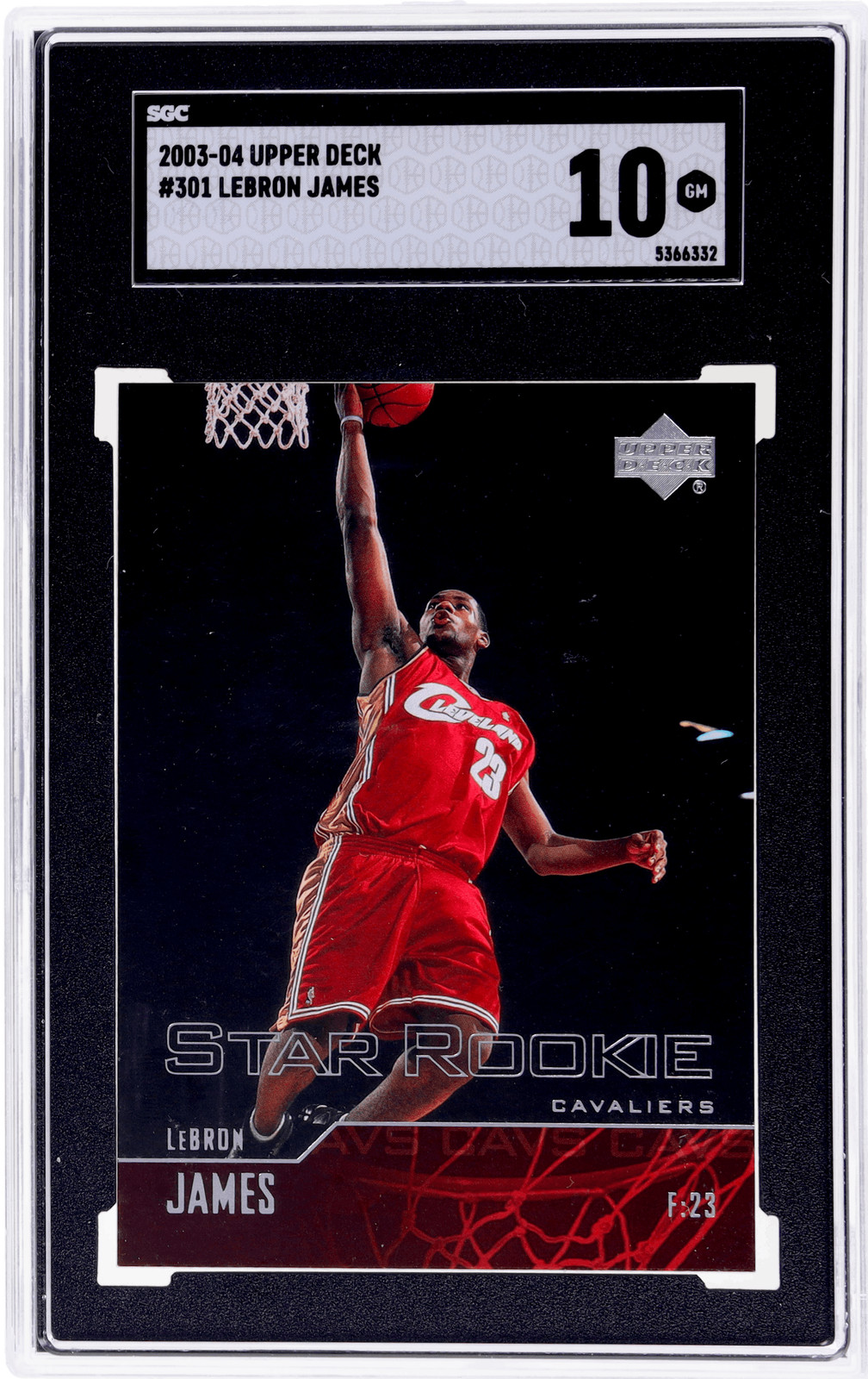 2003 Upper Deck LeBron James Star Rookie #301 SGC 10 Rookie RC