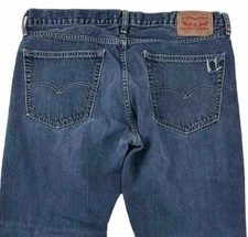 Levi's Mens 527 BootCut Jeans 36x32 Cotton Medium Wash Distressed Denim Boot