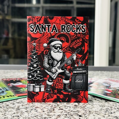 Santa Rocks Christmas Card - Heavy Metal Rock N Roll Music Xmas Santa ...