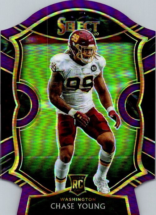 Chase Young 2020 Select Purple Concourse Die-Cut Rookie Card #64 - Commanders