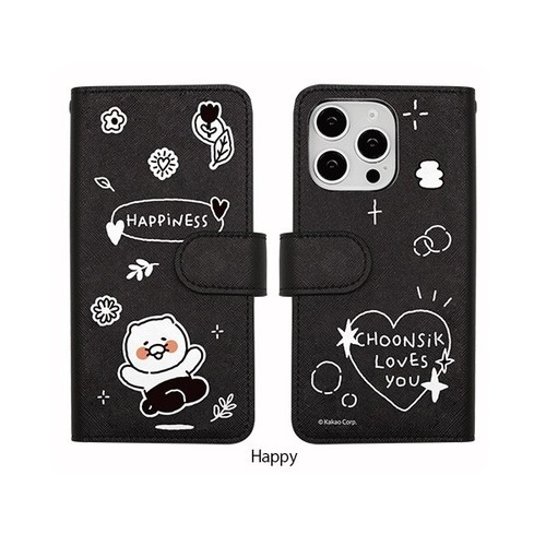 Kakao Friends Choonsik Doodle Diary Case for iPhone 16 15 14 Pro Max Plus - Picture 9 of 11
