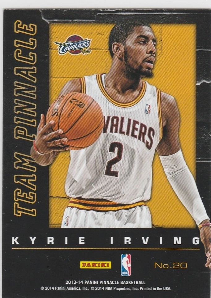 Tarjeta de baloncesto de doble inserción KOBE BRYANT & KYRIE IRVING EQUIPO PINNACLE Cavs Lakers Foto 2 de 2