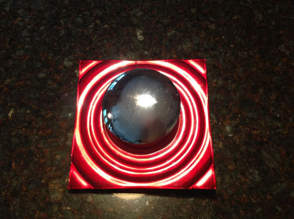 Rare George Kovacs Lighting Modern Sconce Wall Light with Red Glass In Chrome Fi - Image 2 of 3