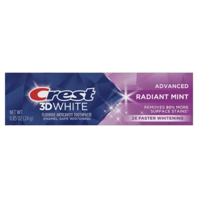 Crest 3D White Radiant Menthe Blanchissant Voyage Dentifrice, 24 G, GB Vendeur - Photo 1/4