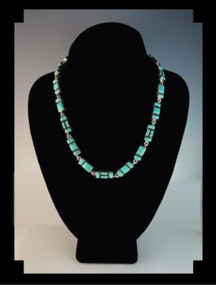 Sterling and Turquoise Taxco Mexico Necklace