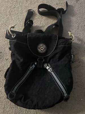 US vintage Kipling DELIA Mini backpack black bag Zippers  display picture 1