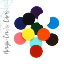 25 ACRYLIC CIRCLE DISCS BLANKS 1/8" THICK (SELECT SIZE & COLOR) ROUND SHAPES 