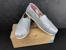 Toms Venice Collection Silver Iridescent Glitter Flat Shoes 5 NIB New
