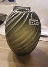 1970s Original Italian Scavo Vase 10" Murano Cenedese Vetri Dark Green Signed