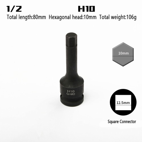 1/2″ Drive Impact Hex Bit Socket Allen Key 80mm Long Hex Socket Cr-Mo - Afbeelding 7 van 12