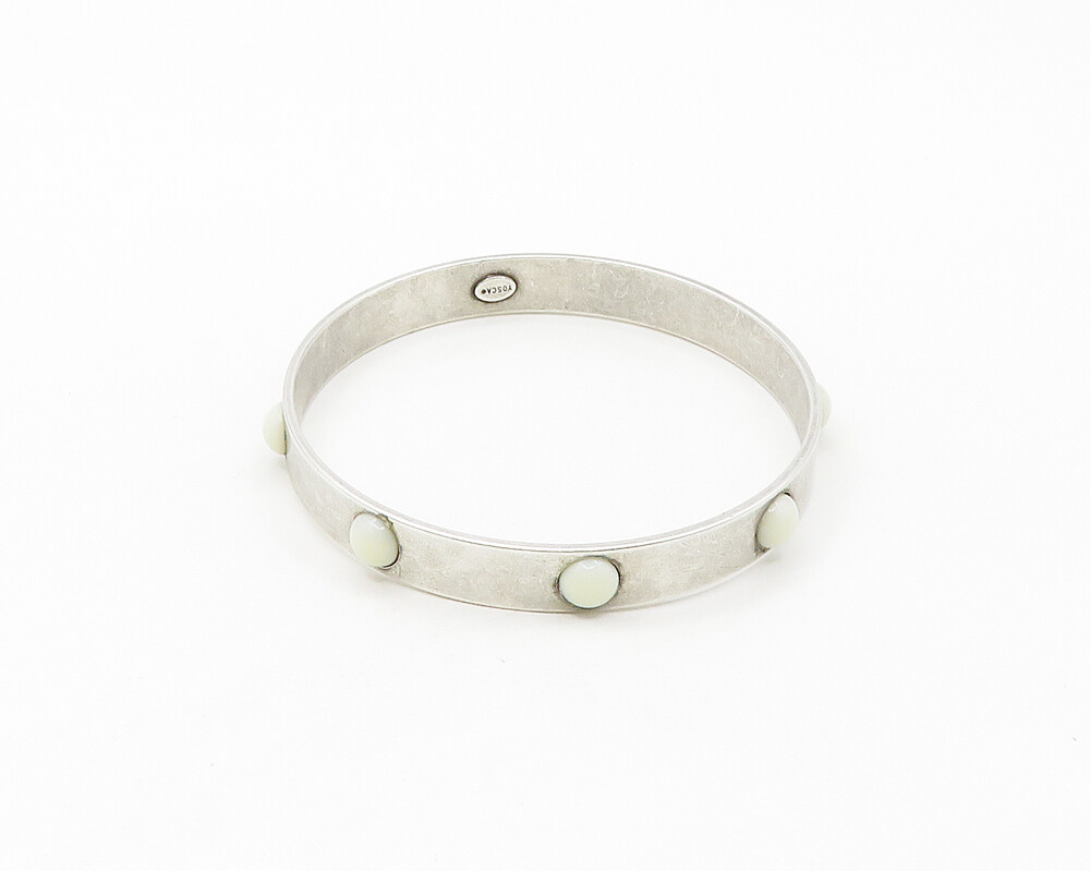 Yoshito様、刹那アクセサリーズ GERARD YOSCA 925 Silver Vintage Cabochon White Onyx Bangle