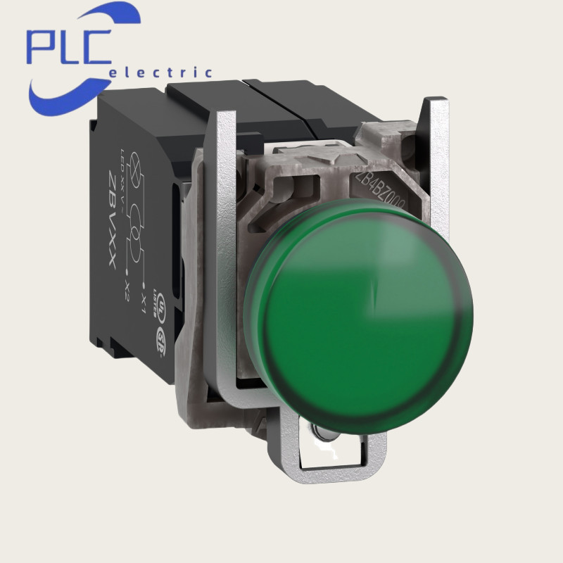 New Schneider XB4BV5B3 Pilot light metal green 22mm universal LED 400V AC