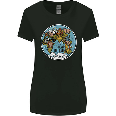 Climate Change It's Never Too Late Womens Wider Cut Maglietta