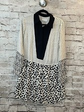 SALE Stunning ALC Shirt Dress 2013 100% Silk Size XS Polka Dot Animal Print Midi
