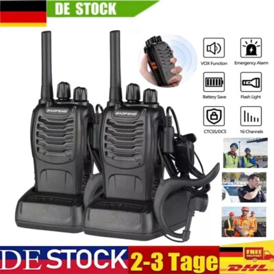 2PCS Baofeng Walkie Talkie BF-888S Sprechfunkgeräte Handfunkgerät 16Kanäle 5KM