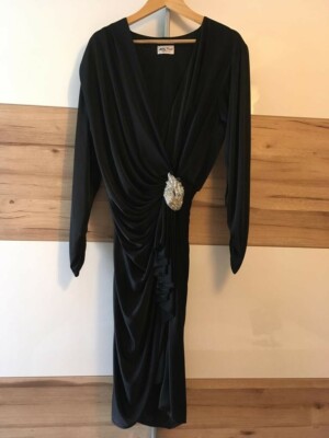 Schöne Abby Kent Wickelkleid Kleid Pailleten Vintage 80s ca. Größe 38/ 40