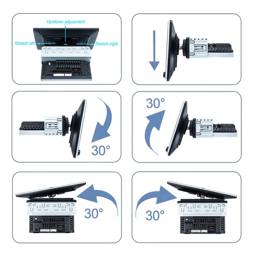 Single 1DIN Rotatable 10.1" Android 12 Carplay Car GPS Stereo Radio WIFI Player - Picture 10 of 16