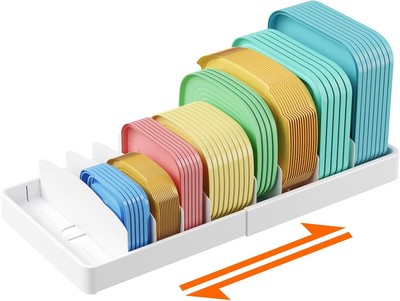 Lifewit Lid Organizers for Cabinet Adjustable, Extra Large 13-24'' Food White 