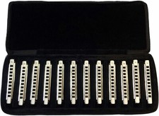 EASTTOP Diatonic Blues Harmonica Set of 12 Professional Diatonic Mouth Organ Set