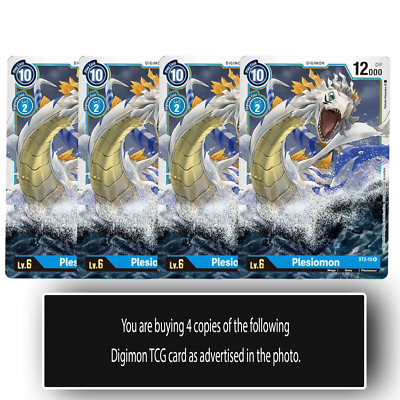 Plesiomon - ST2-10 R - Rare Digimon TCG Card Playset Blue