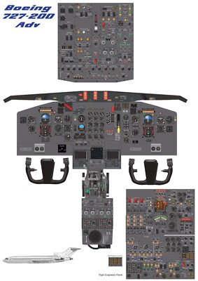 Boeing 727-200 Advanced Cockpit Poster 24