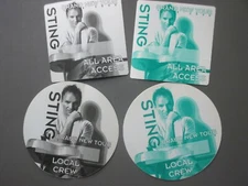 Sting satin cloth backstage pass stickers FOUR Brand New Tour - OTTO !