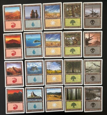 MTG 20X STARTER BASIC LANDS SET NM 1999 ~ FOREST PLAINS SWAMP
