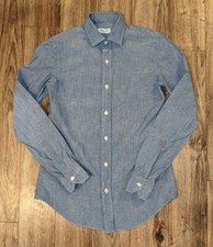 Salvatore Piccolo Napoli Men's Neppy Cotton Oxford Button Up Dress Shirt M XS 