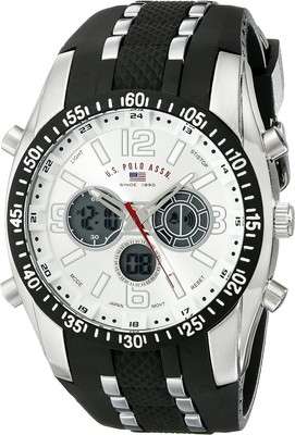NOSIZ Black Sports Watch Quartz Multi Function Rubber Strap 45mm Case