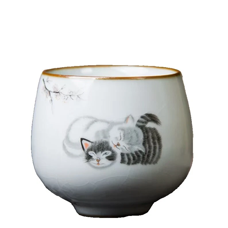 Tazas y platillos de cerámica estampado animal