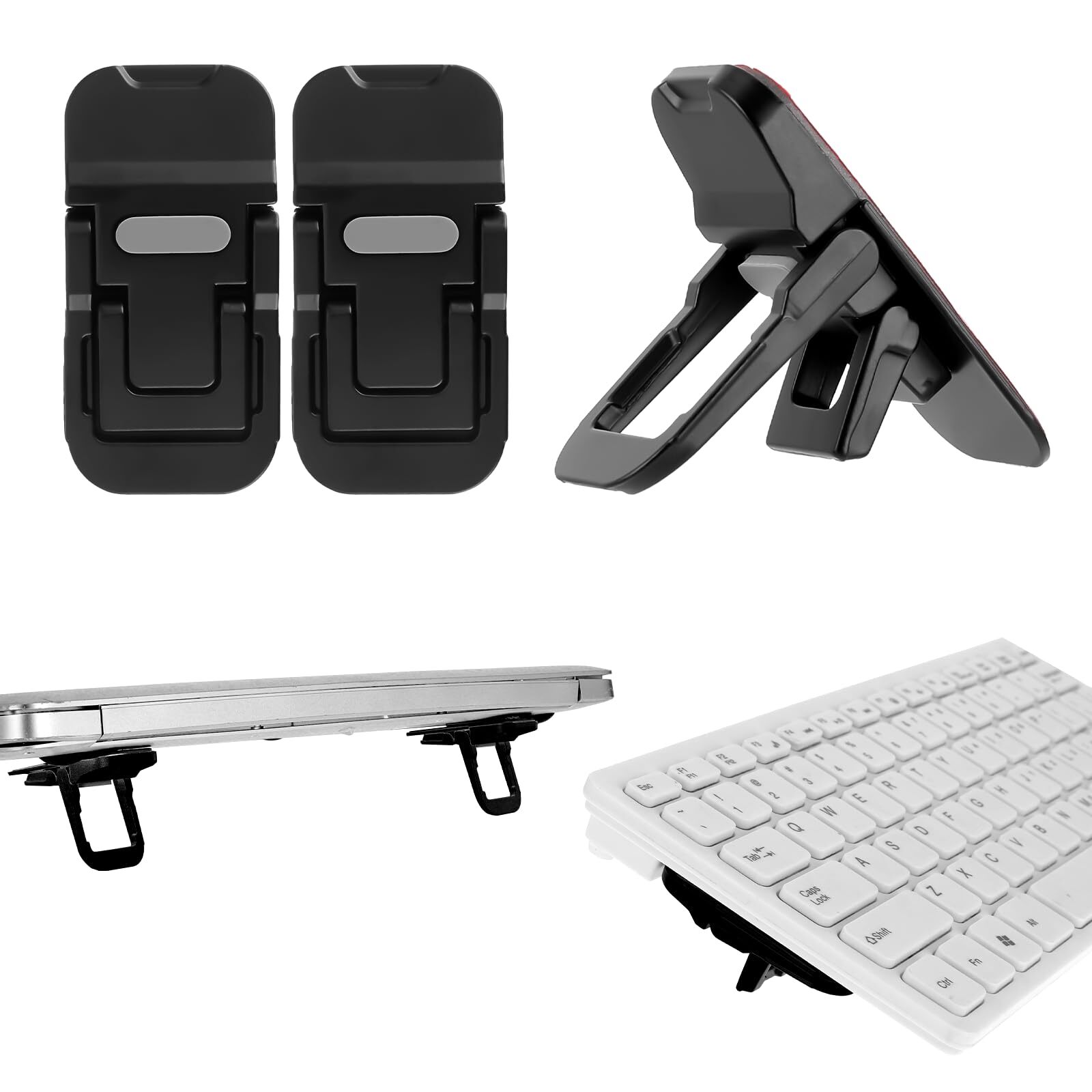 2 Pcs Foldable Laptop Stand with Dual Tilt Angles for Comfortable Typing