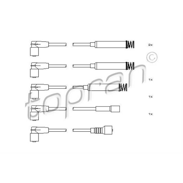 Topran ZüNdleitungssatz FüR Opel Astra F CC 1.4I 1.4 Si Kadett E Vauxhall-image