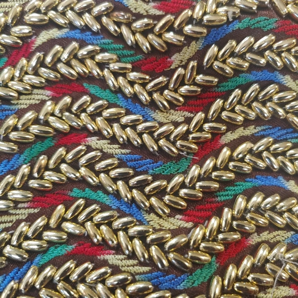 Винтажный коктейль вечеринки застежки сумочки бисером вышитый поцелуй замок серебряная цепочка ремень - Изображение 4 из 4