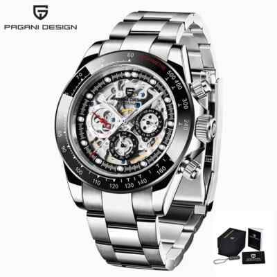 パガーニデザイン 自動巻き腕時計 スケルトン クロノグラフ PD-1653 PAGANI DESIGN PD-1653 Automatic Mechanical Watch, Rainbow Circle