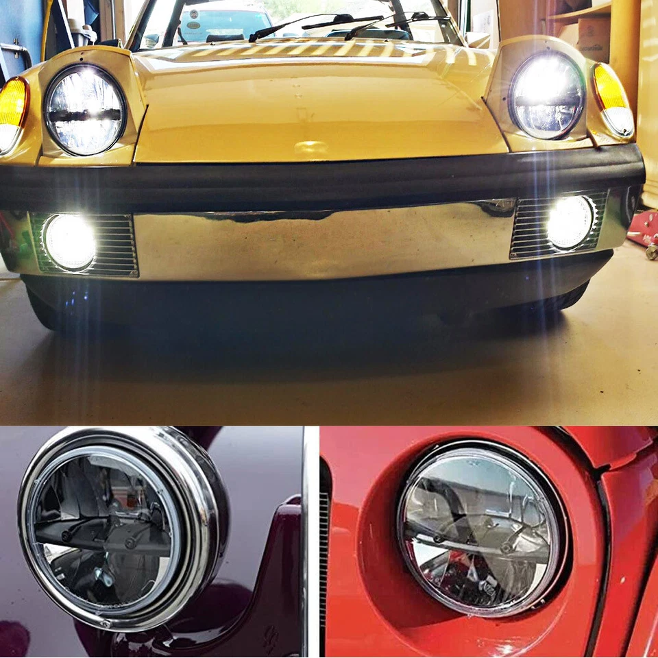 Pair 7" Round LED Headlights Hi/Lo For Chevy Truck 47-1957 C20/30 Pickup 61-1974 - Image 4 of 4