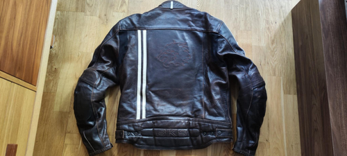 BKS London Vintage Leather Motorcycle Jacket Brown size UK 40-42 - Picture 12 of 21