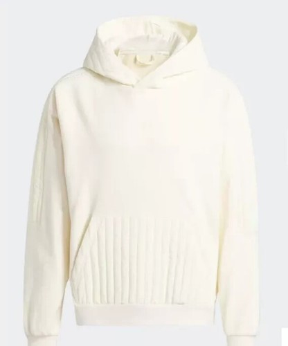 Felpa con cappuccio Adidas Harden trapuntata panna nuova con etichette $85 - taglia LT - IM3568 - Foto 3 di 9
