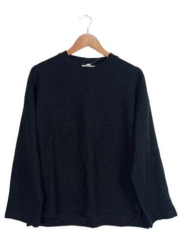 ESPRIT Damen Pullover Langarm Basic Casual Schwarz Gr. M Rippstrick Baumwolle