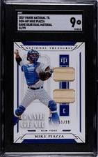 Mike Piazza 2019 Panini National Treasures Game Gear Dual Material 51/99 SGC 9