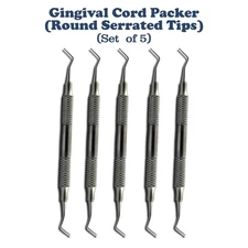 5 PCs Dental Cord Packer Small Tip Gingival Atraumatic Retraction Instruments