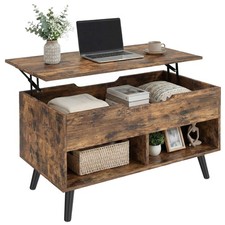 HOMCOM Lift Top Coffee Table Hidden Storage 75 cm Rustic Brown