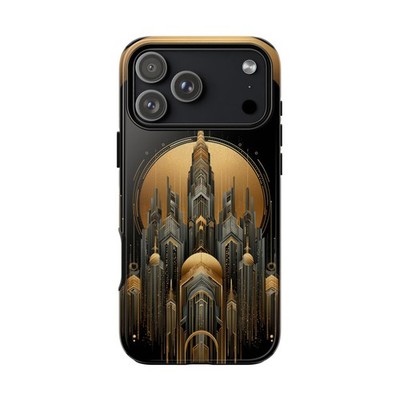For iPhone/Galaxy/Pixel | Phone Ink Tough Case - Art Deco Geometric Skyline City