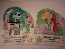 2 Tim Burton Nightmare Before Christmas Facial Sheet Masks Jack  Sally Disney