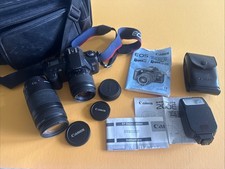 Canon EOS Rebel G 35mm SLR Film Camera With 35-80mm  75-300mm Lenses Working