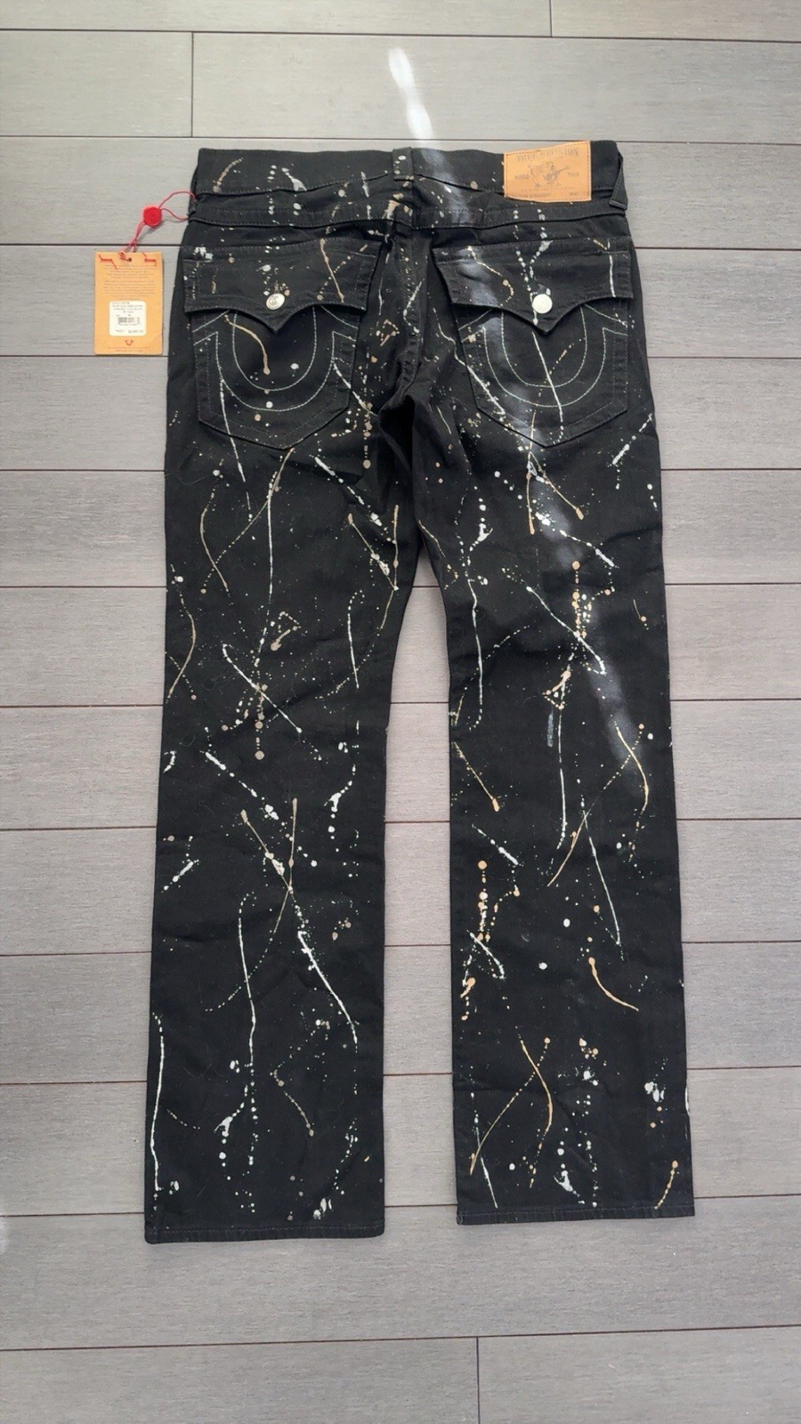 True Religion NWT Straight Paint Splatter Mens Jeans Size 34x34 thumbnail 2