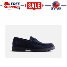 Madden NYC Men's Menson Suede Loafers Navy Casual Slip On Dress Shoes