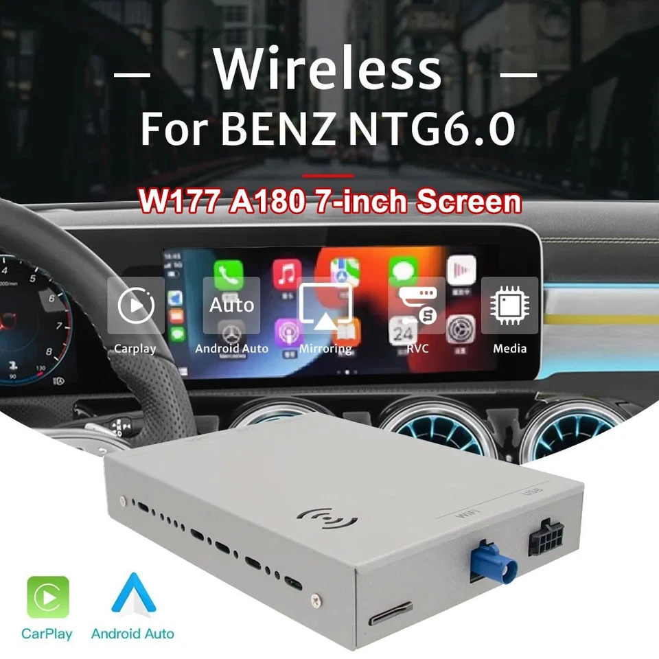 7" Wireless CarPlay ＆ Android Auto Navigate Retrofit For Mercedes Benz W177 A180 - Image 4 of 4